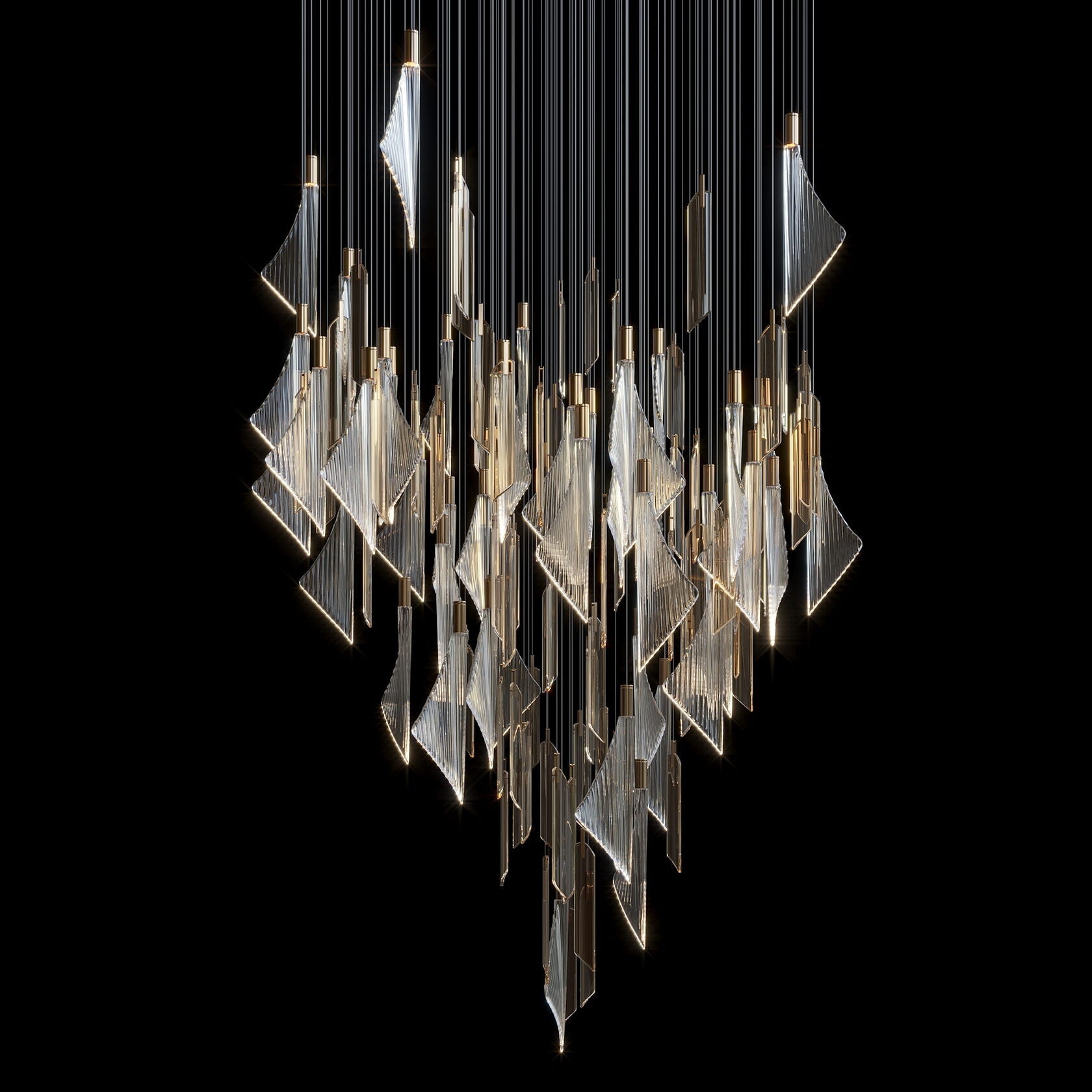 Crystal Sail Cascade Chandelier
