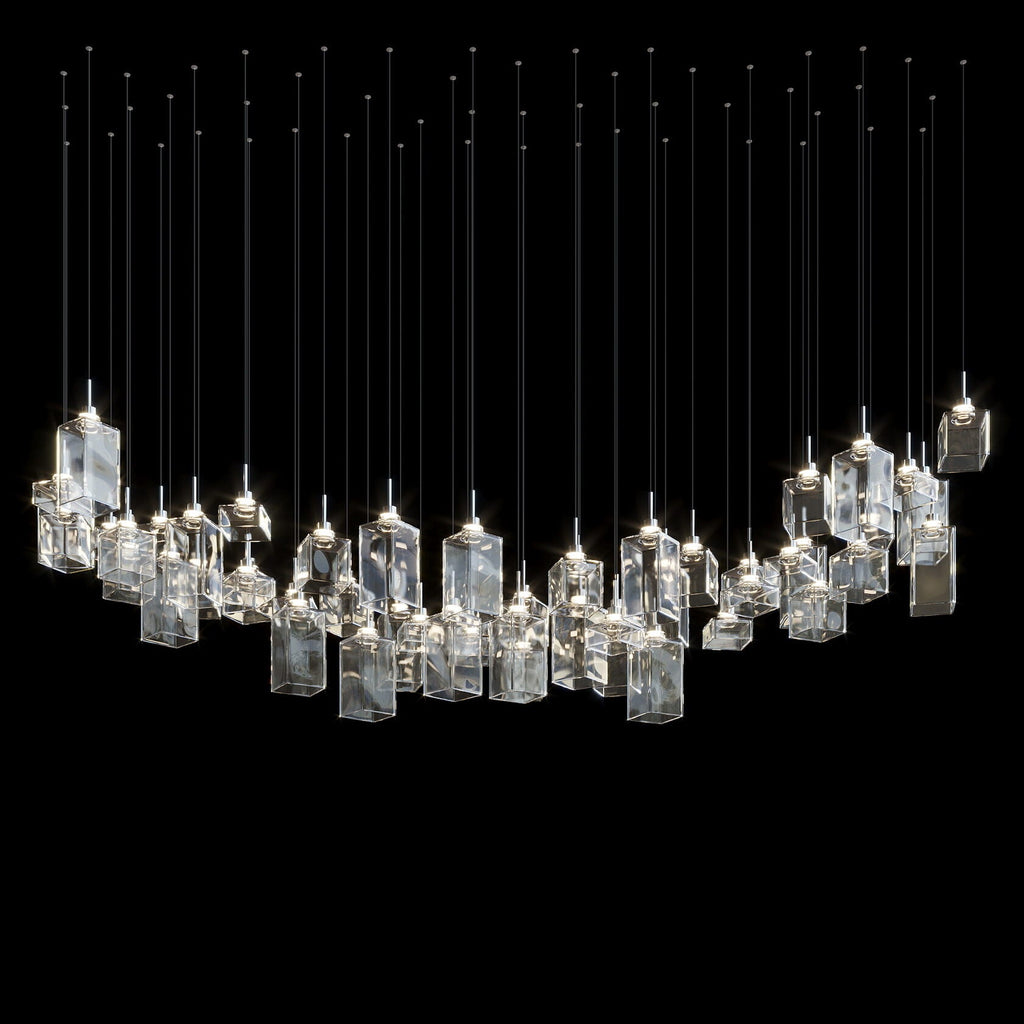 Amber Block Cascade Chandelier