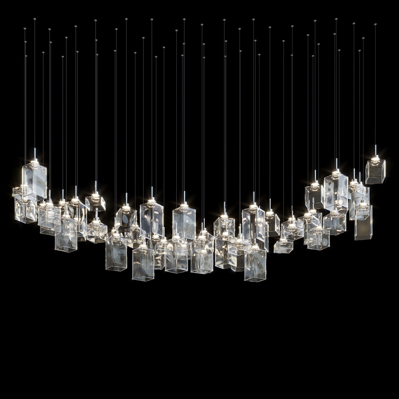Amber Block Cascade Chandelier