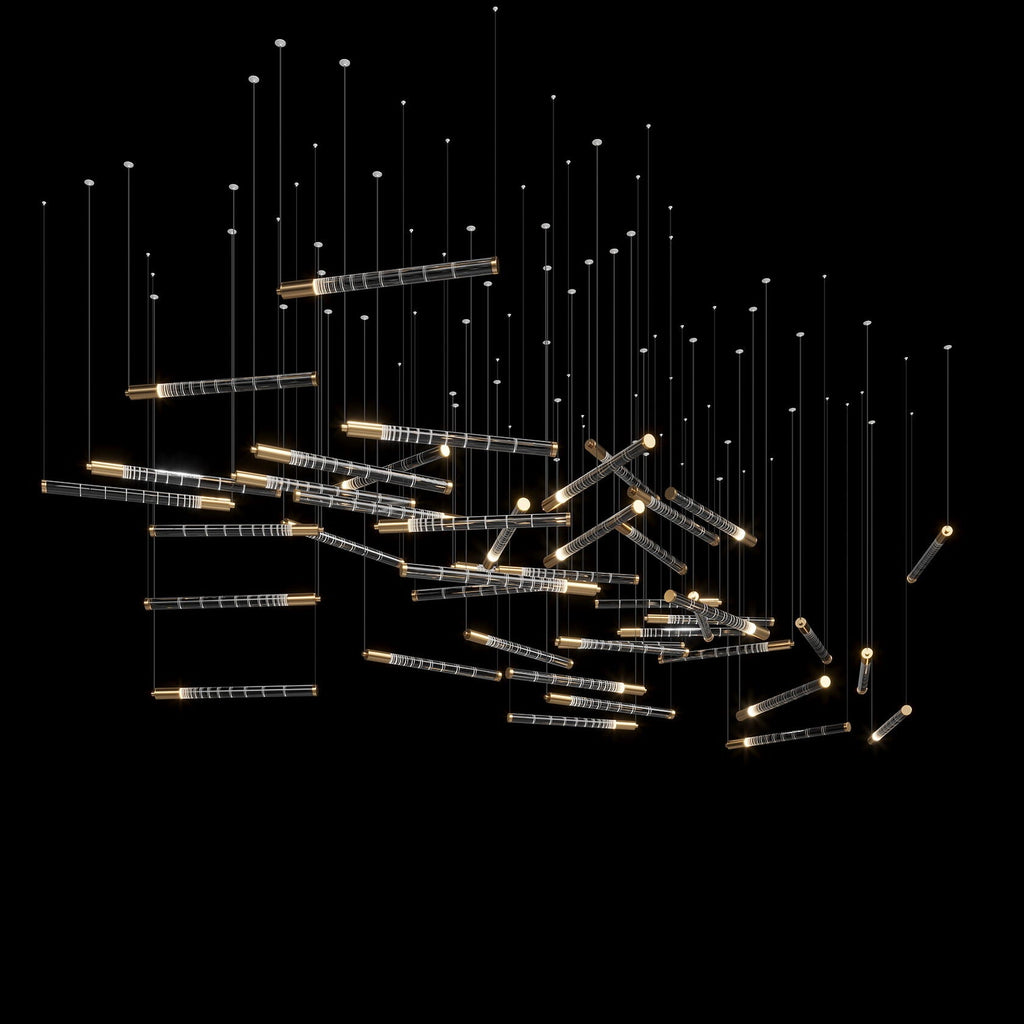 Linear Spark Scatter Chandelier