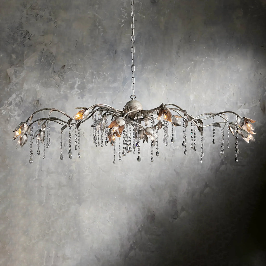 Viticcio Rectangular Chandelier in Silver by Bling Lighting Studio