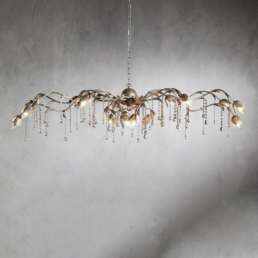 Viticcio Rectangular Chandelier in Silver detail view