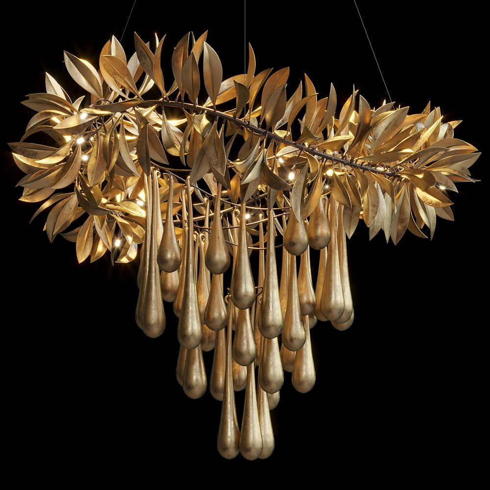 Olive Leaf Rain Chandelier