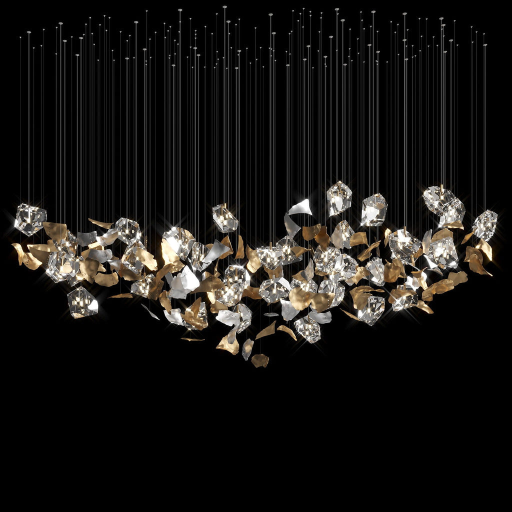 Crystal Leaf Scatter Chandelier
