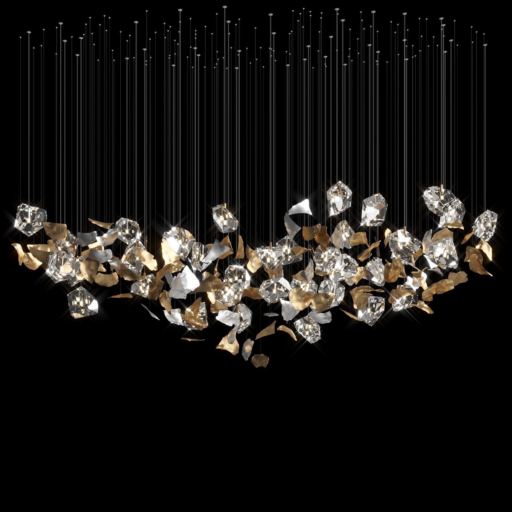 Crystal Leaf Scatter Chandelier