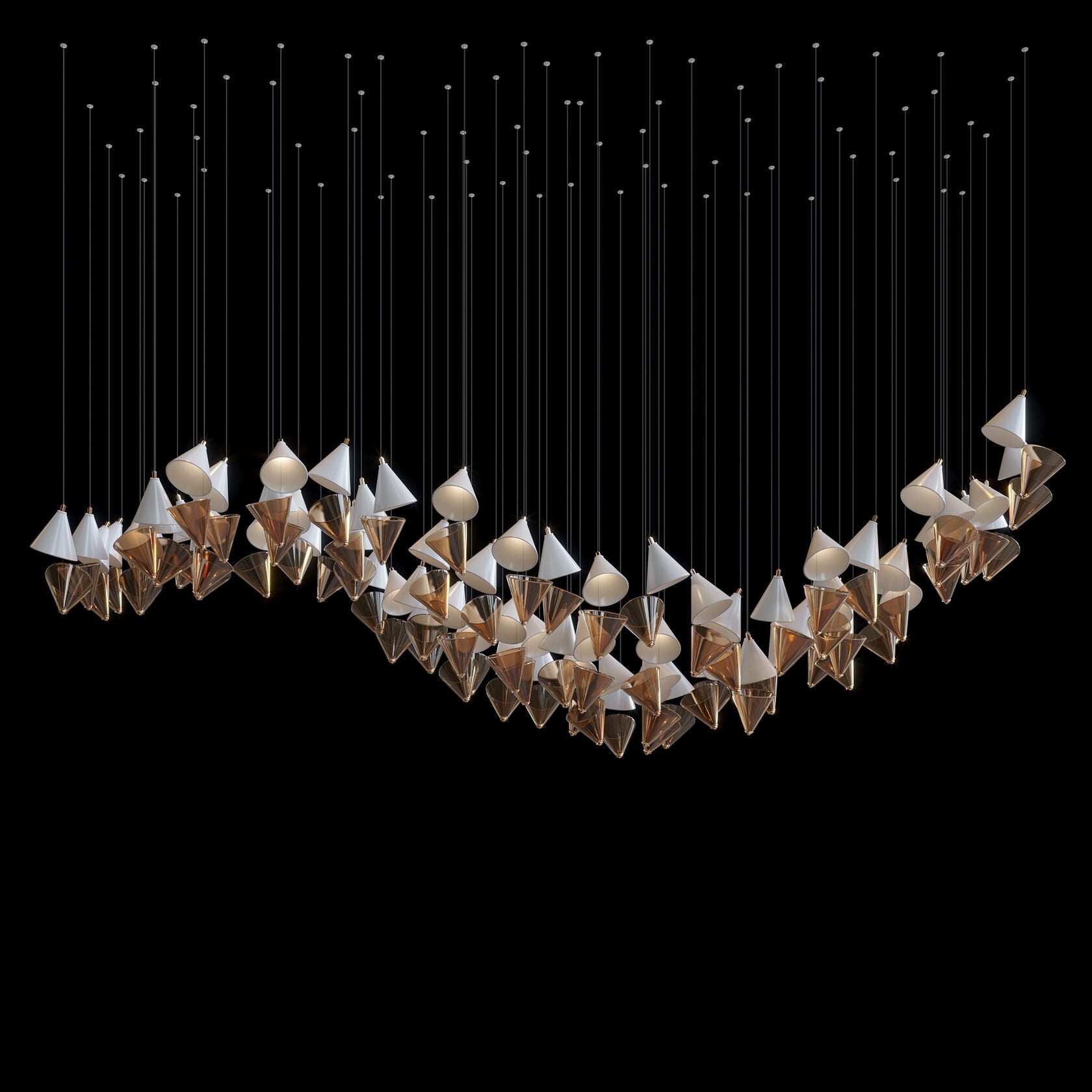 Ivory Cone Garland Chandelier
