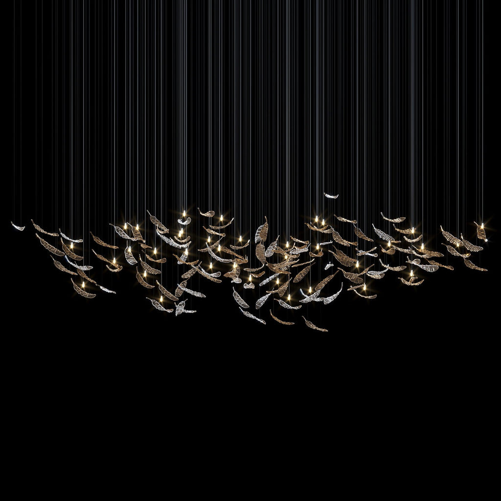 Crystal Feather Flight Chandelier