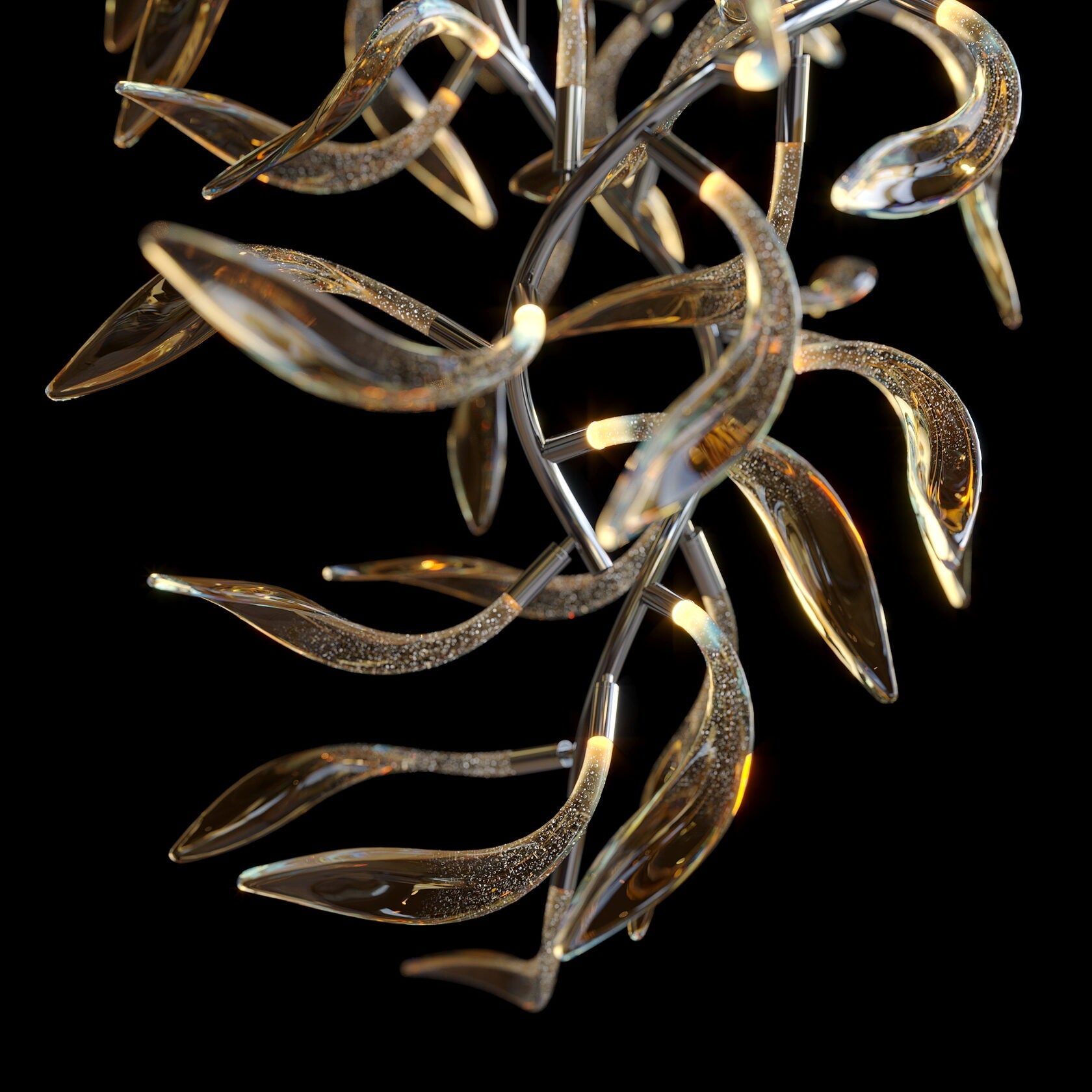 Amber Leaf Vine Chandelier