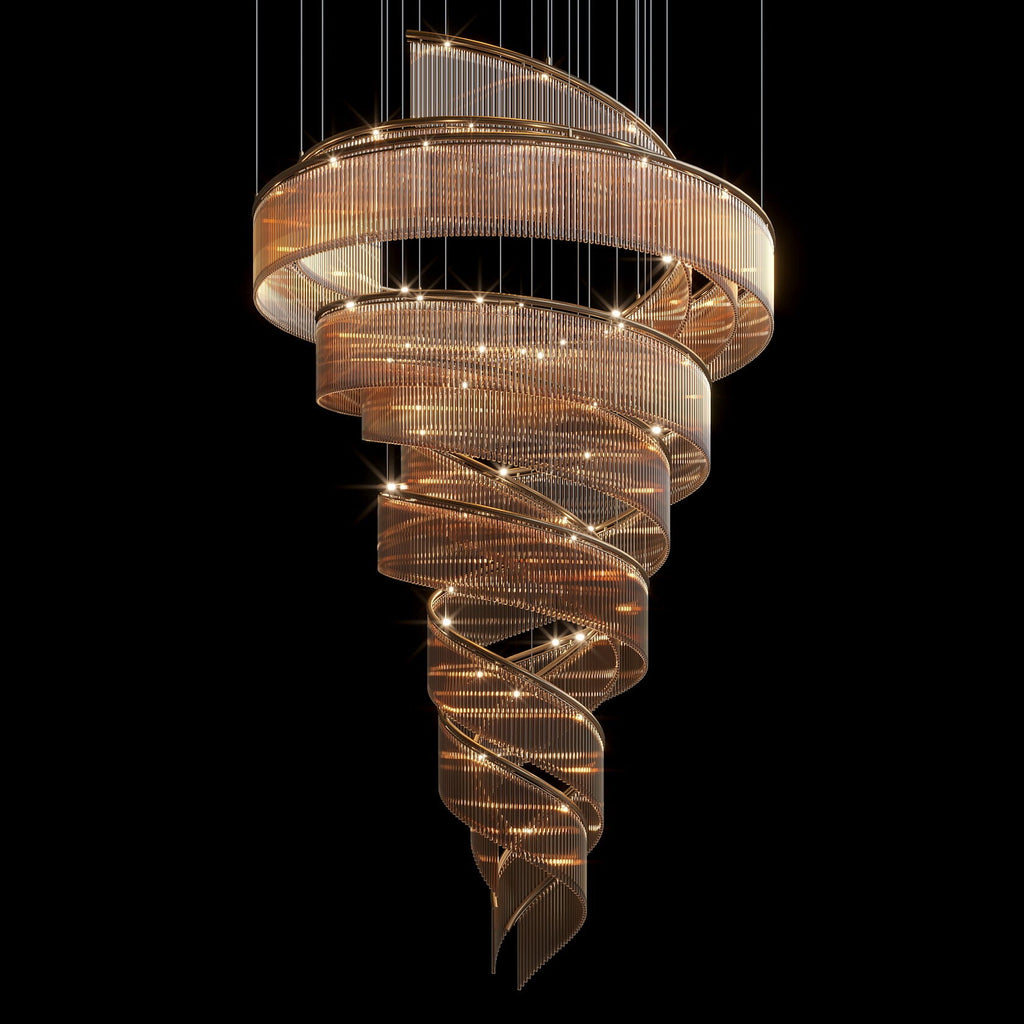 Crystal Spiral Halo Chandelier