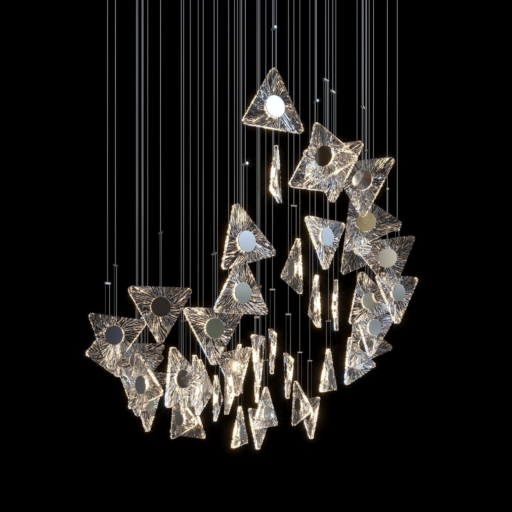 Crystal Bow Cluster Chandelier