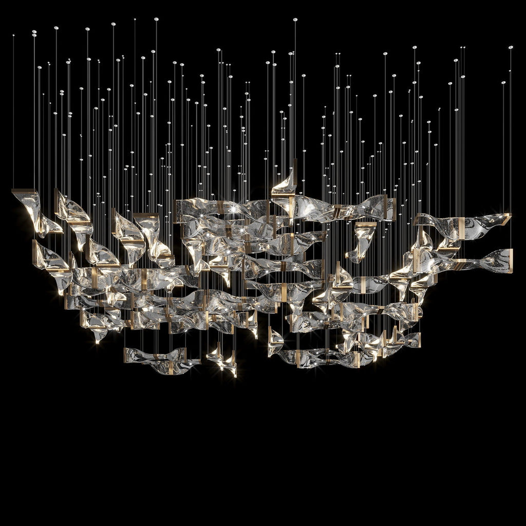 Crystal Twist Panel Chandelier