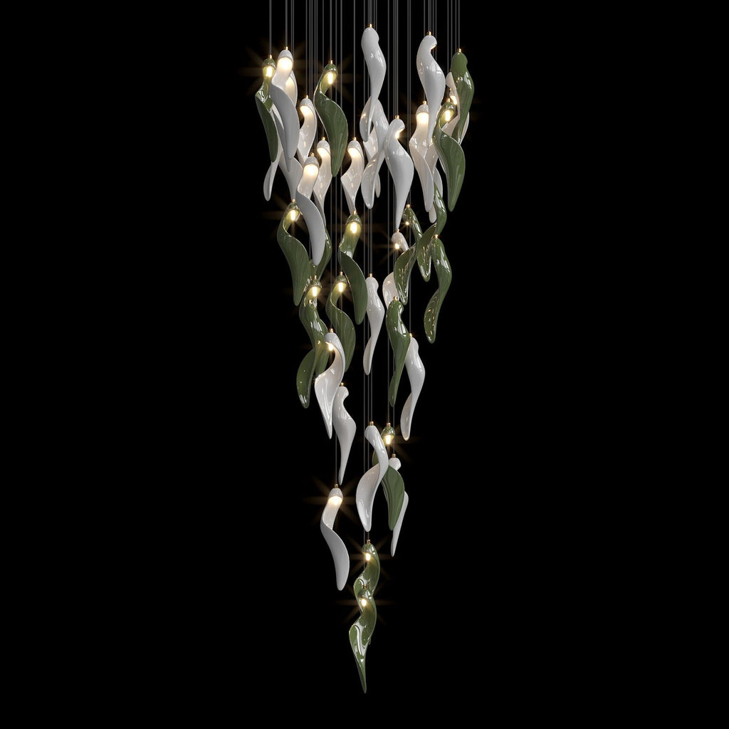 White Calla Bloom Chandelier