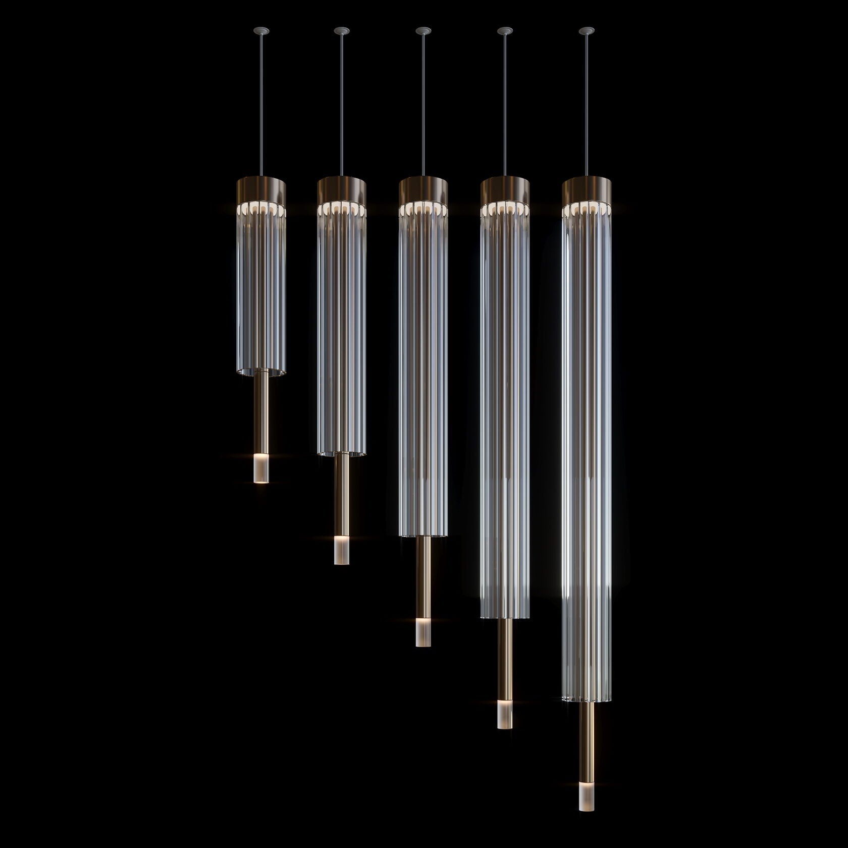 Crystal Tube Rain Chandelier
