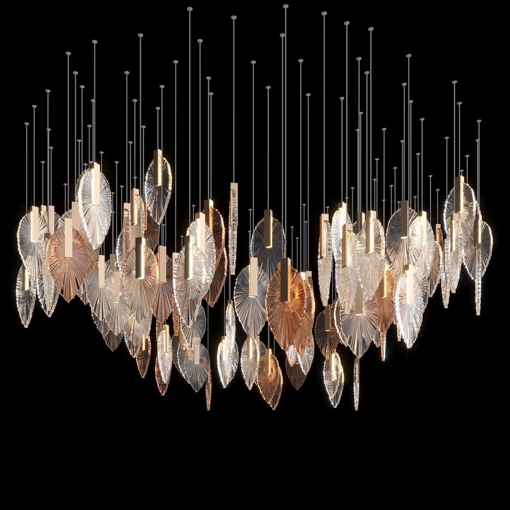 Crystal Leaf Veil Chandelier