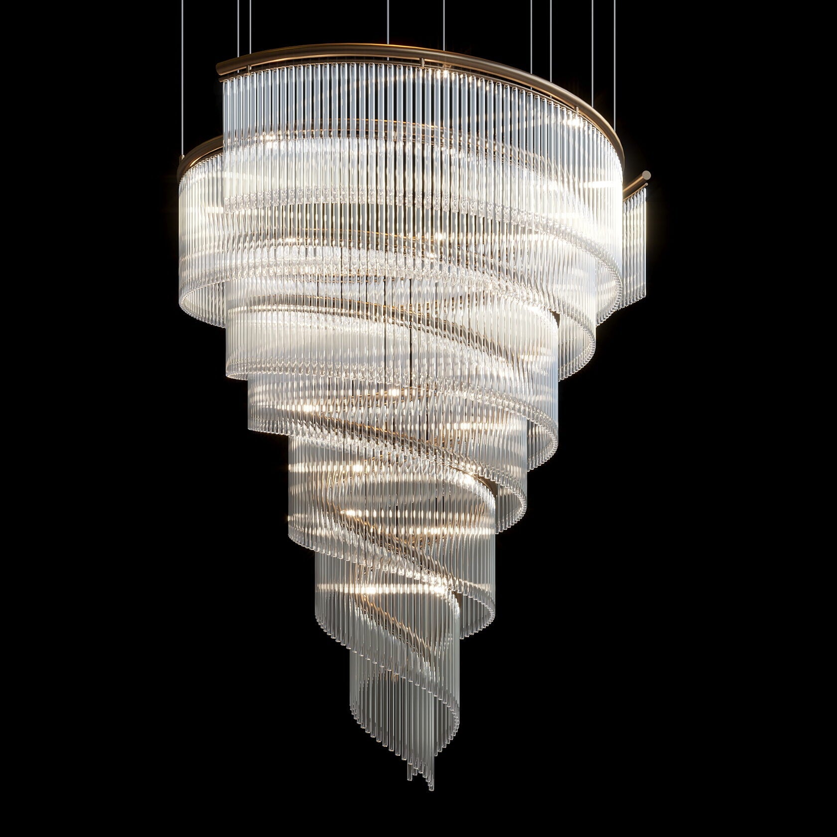 Crystal Spiral Halo Chandelier