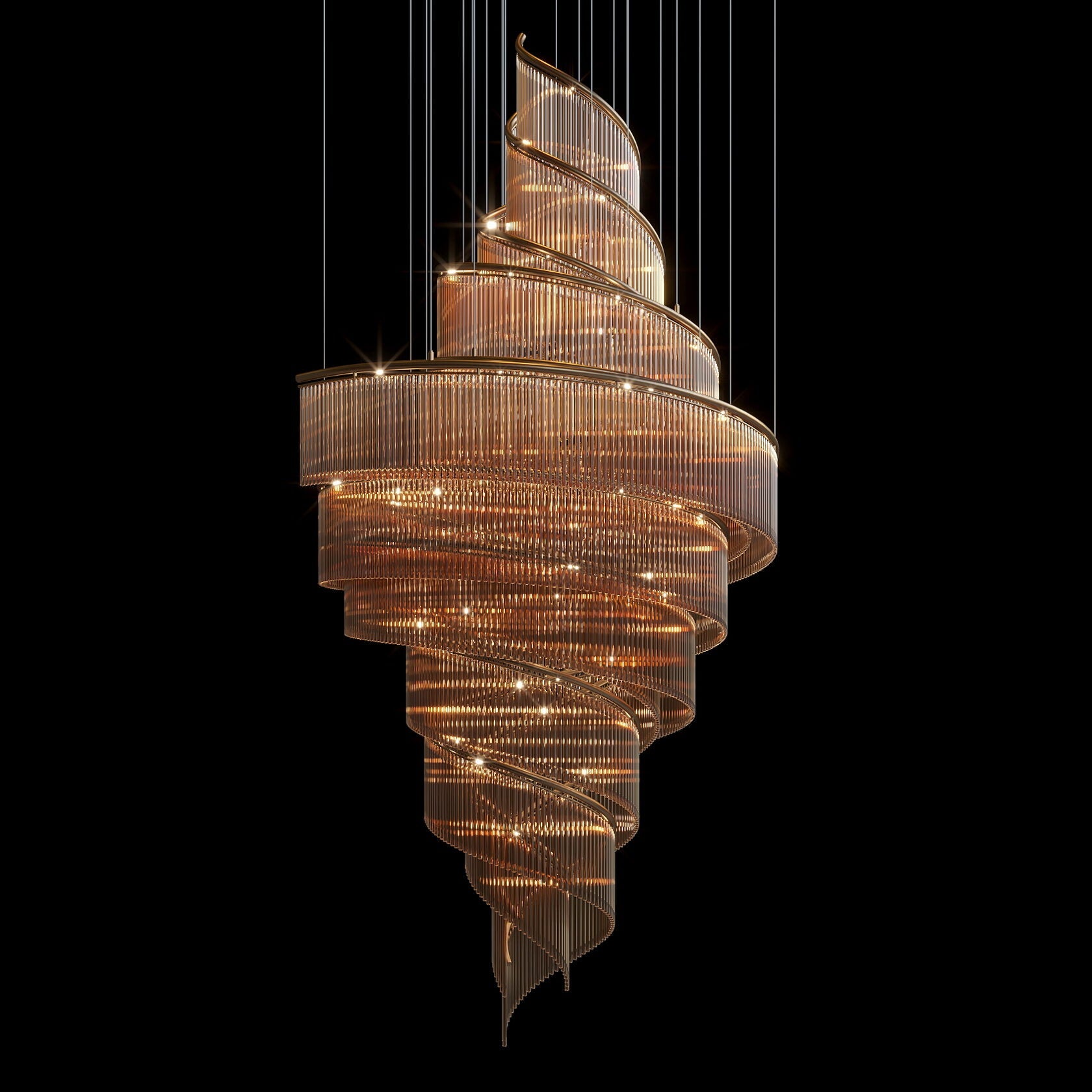 Crystal Spiral Halo Chandelier