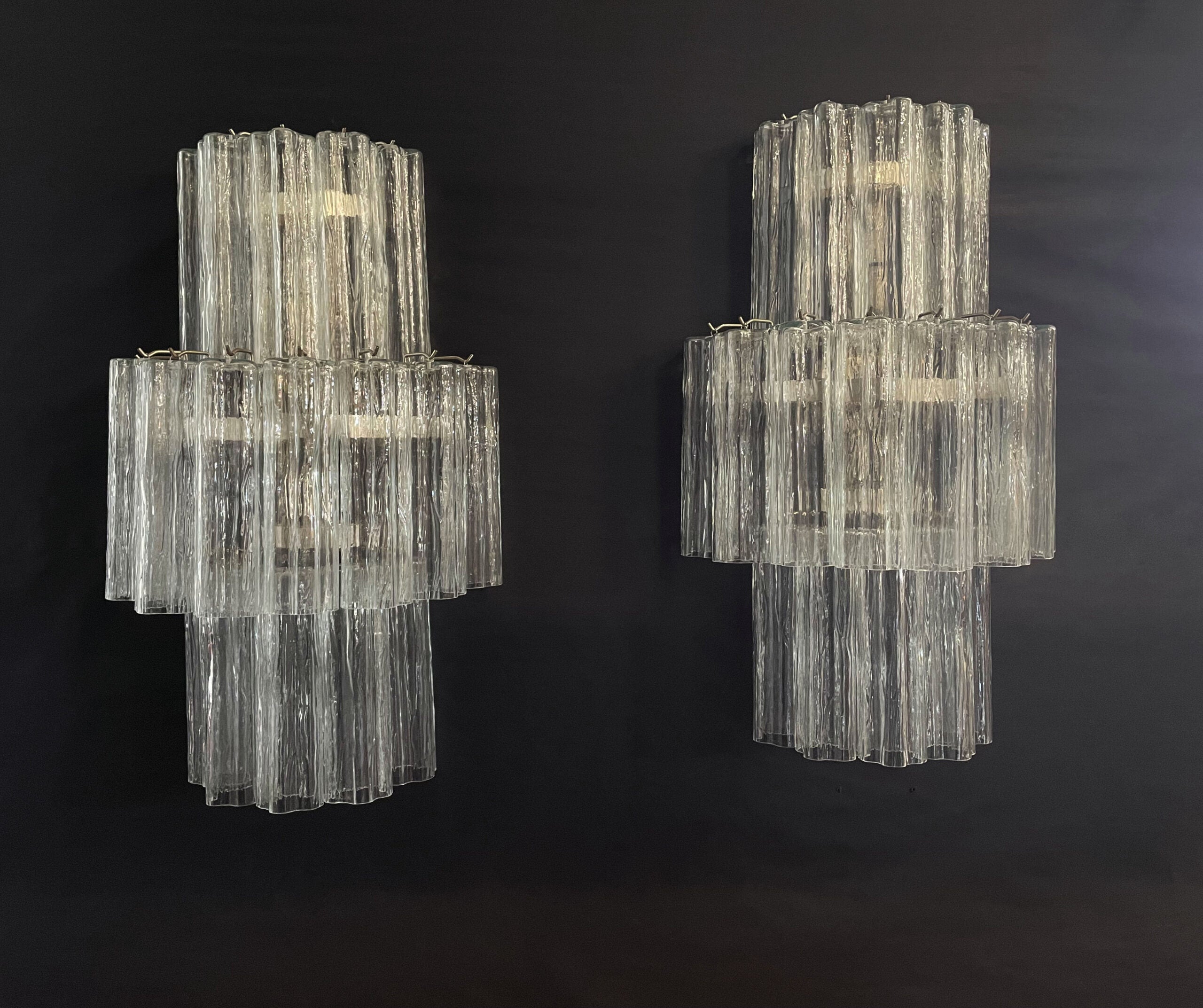 Murano Wall Lamp | 18 Clear Prism Glass | Set of 2