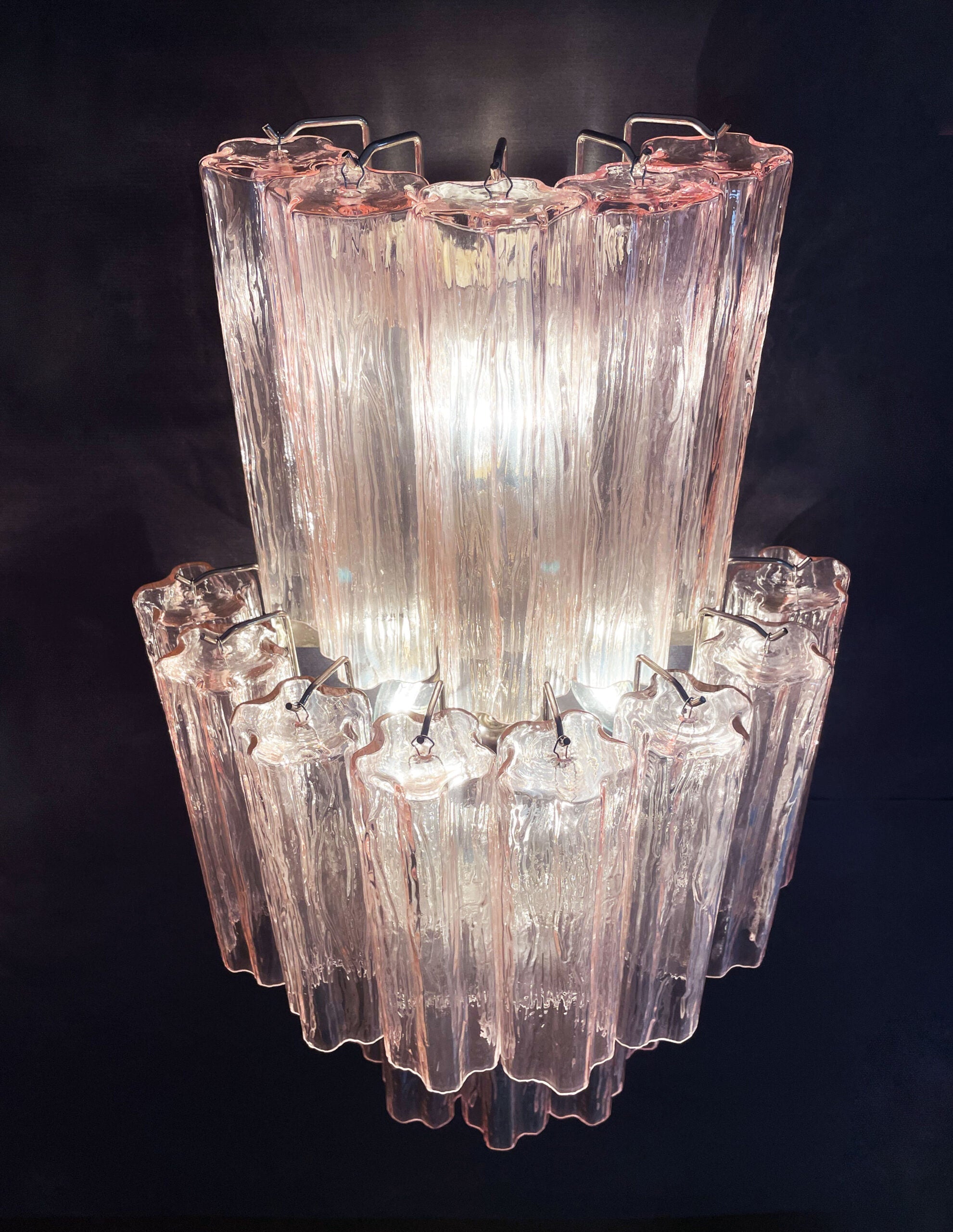 Murano Wall Lamp | 18 Pink Prism Glass | Set of 2