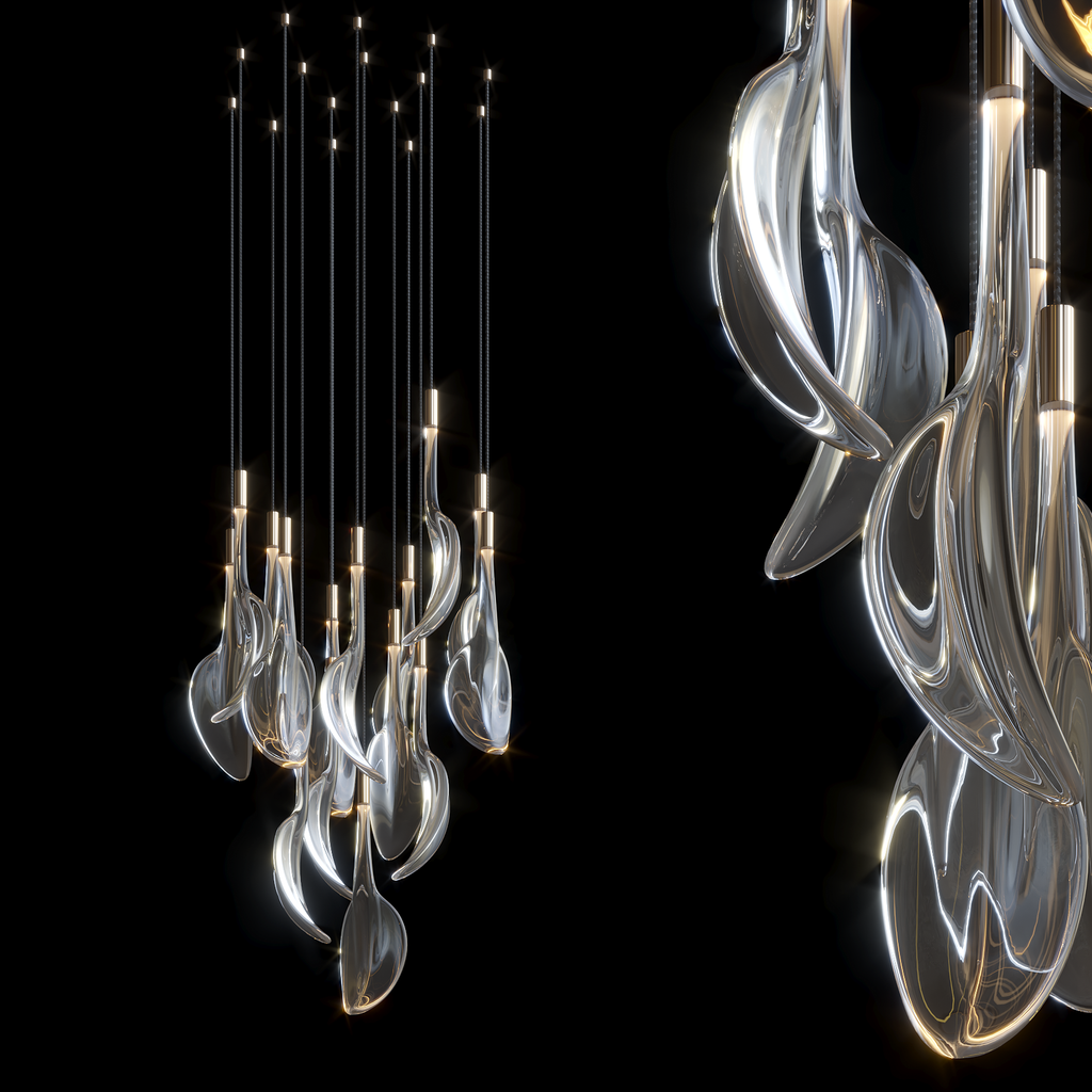 Crystal Flame Drop Chandelier