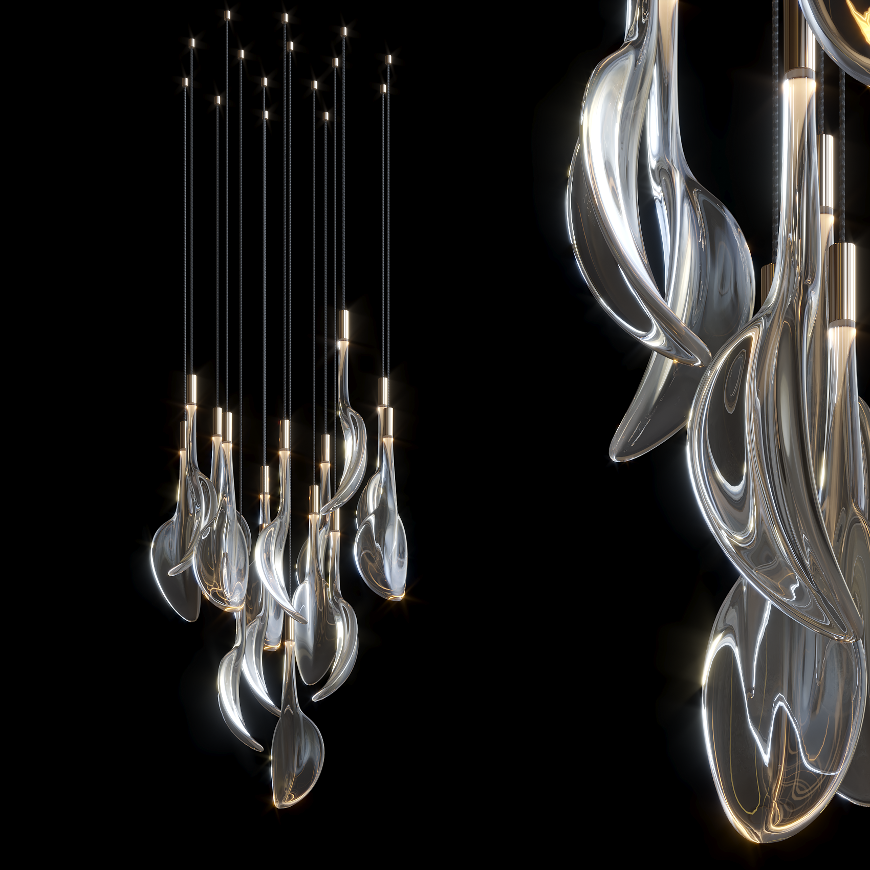 Crystal Flame Drop Chandelier