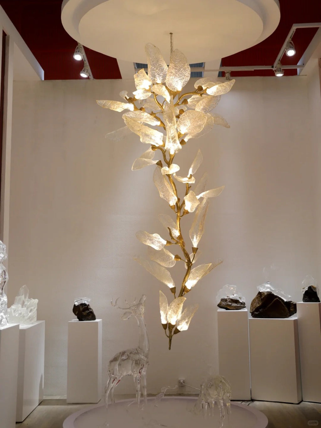 Creative Bionic Resin Leaves Chandelier for Living Room/Dining Room/Staircase by Bling Lighting Studio