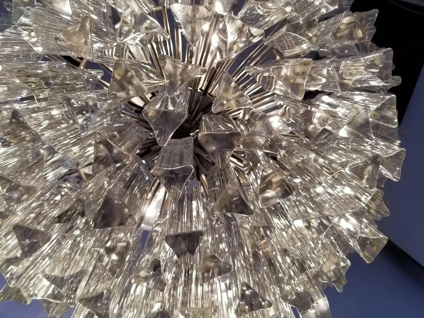 Signed Camer Eight-Tier Glass Prism Chandelier, 1960s, Italia