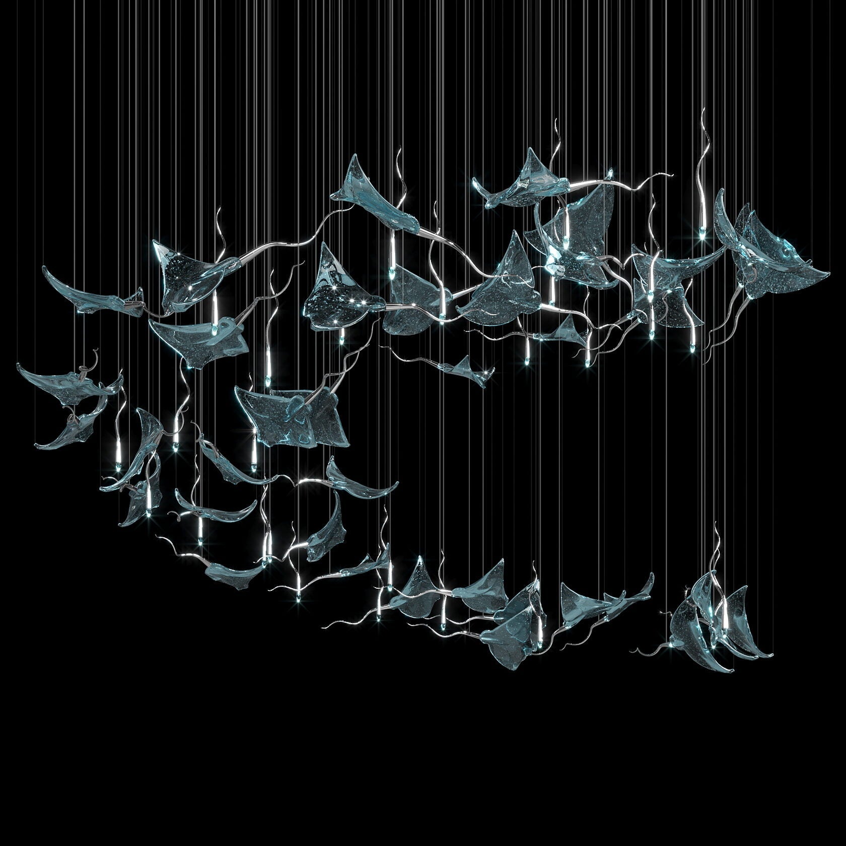 White Manta Branch Chandelier