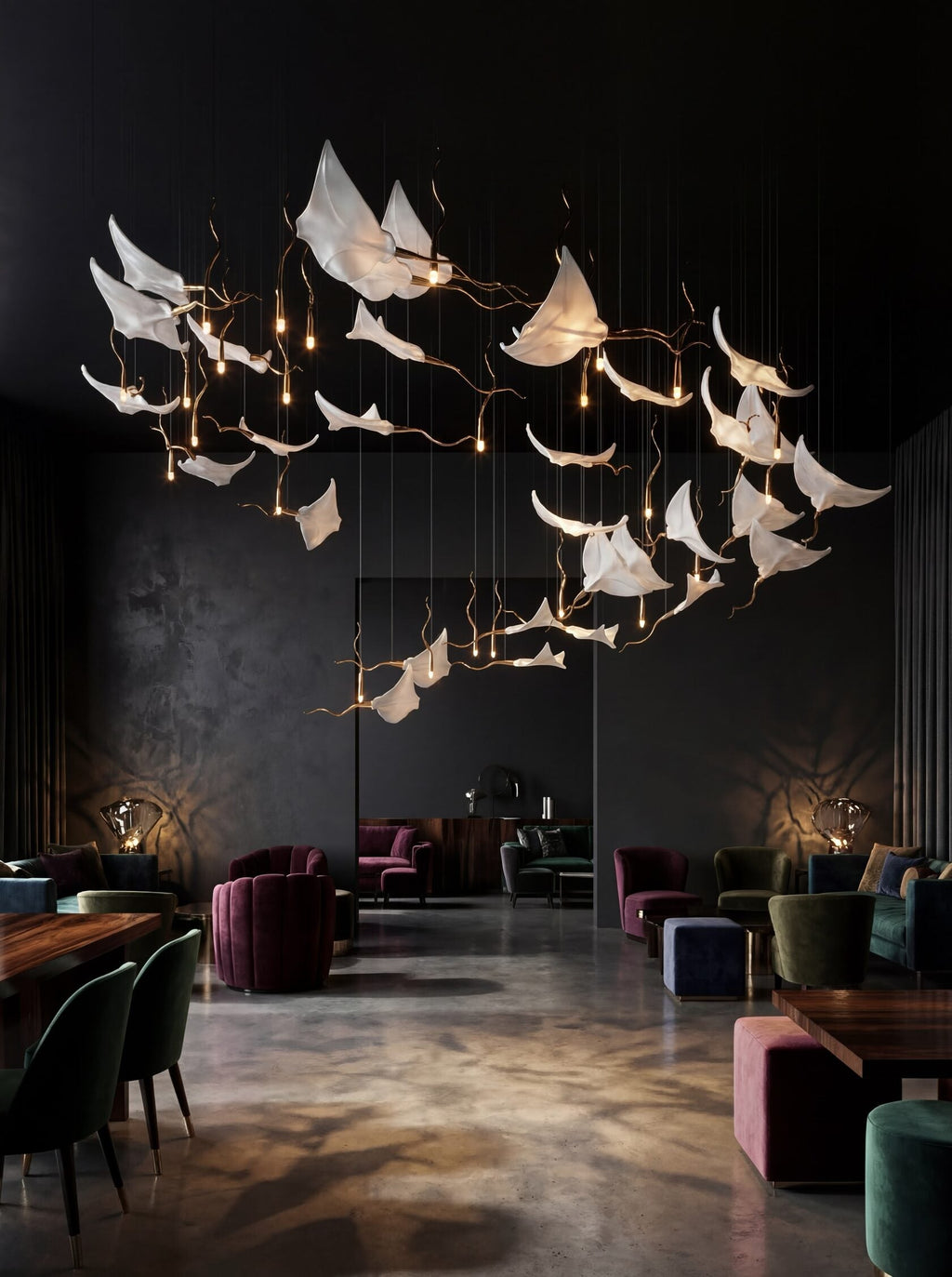 White Manta Branch Chandelier