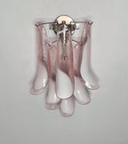 Murano Wall Lamp | 6 Pink Lattimo Petal Glass | Set of 2