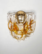 Murano Wall Lamp | 10 White Crostoli Glass | Set of 2