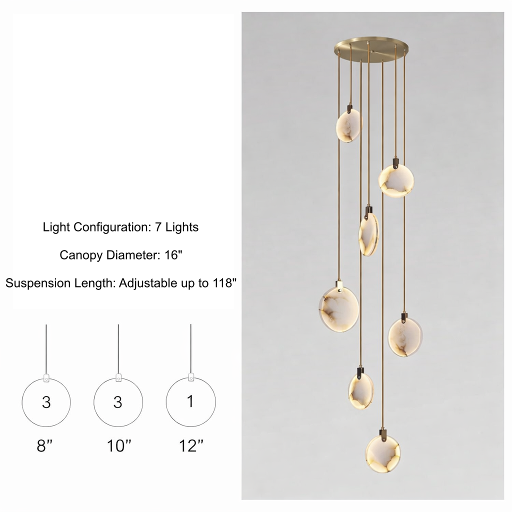 Moonshade Alabaster Disc Chandelier product image