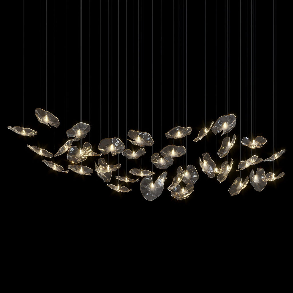 Smoke Glass Lily Cluster Chandelier