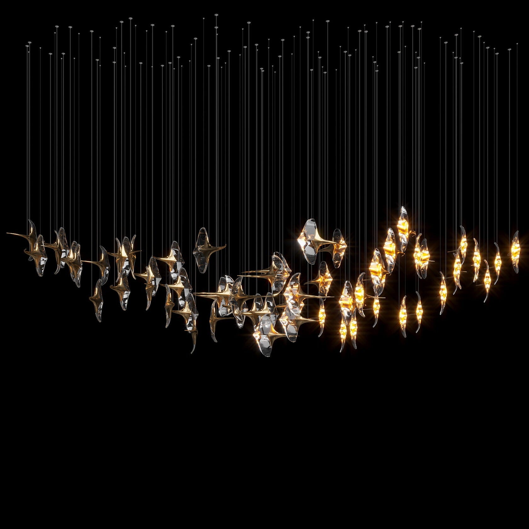 Clear Manta Cluster Chandelier