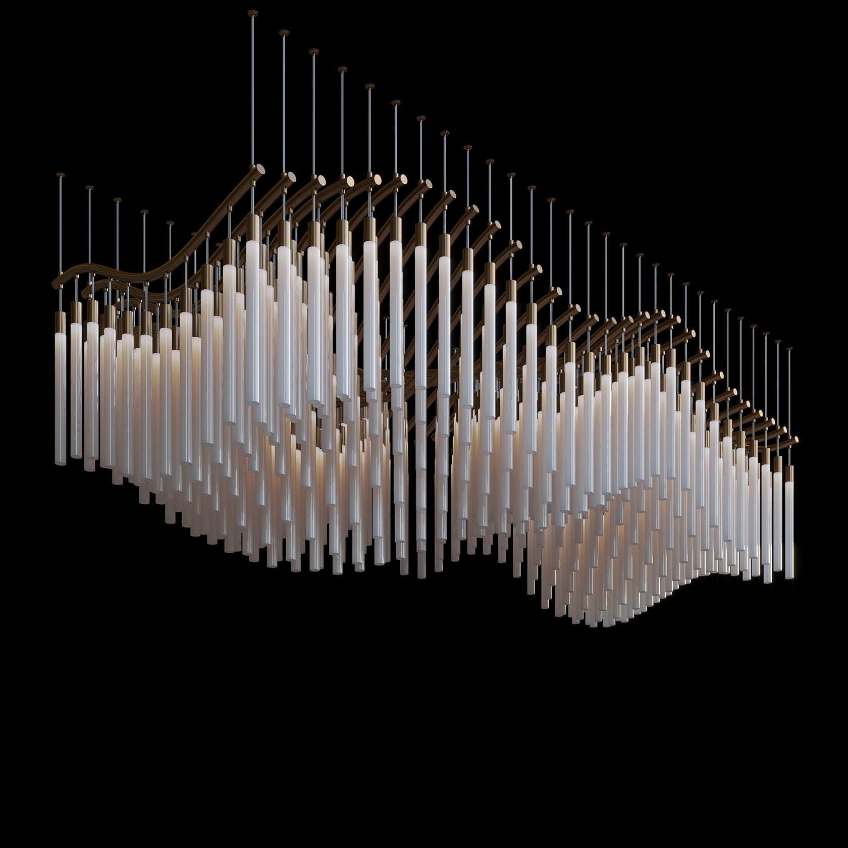 Ivory Column Wave Chandelier