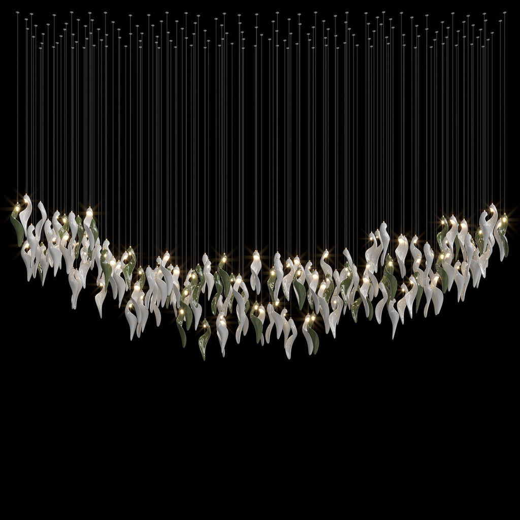 White Calla Bloom Chandelier