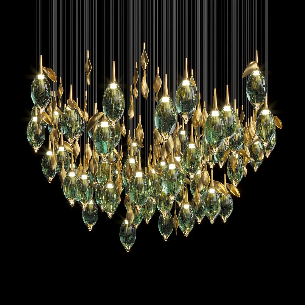Aqua Seed Pod Chandelier