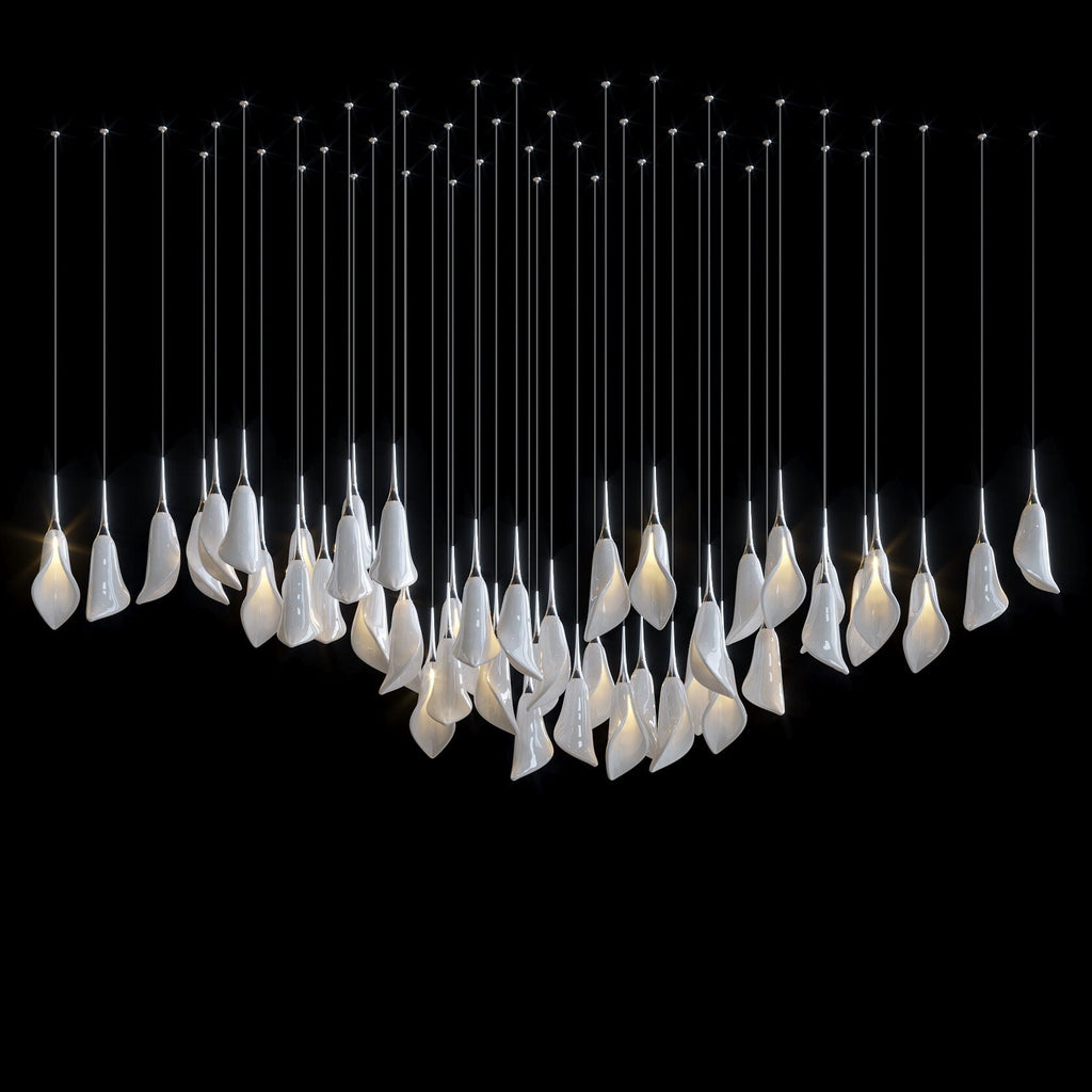 White Petal Drop Chandelier