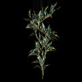 Green Glass Leaf Vine Chandelier