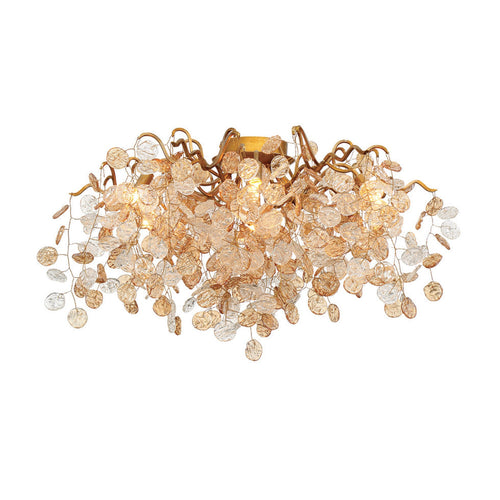 Lignia Crystal Branch Gold Artistic Flush Mount 27'' by Bling Lighting Studio