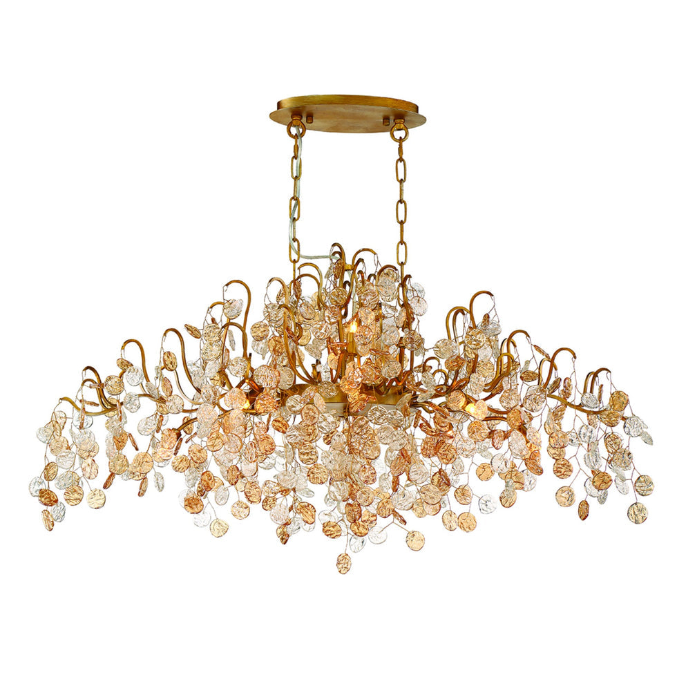 Lignia Crystal Branch Gold Artistic 45" Chandelier by Bling Lighting Studio