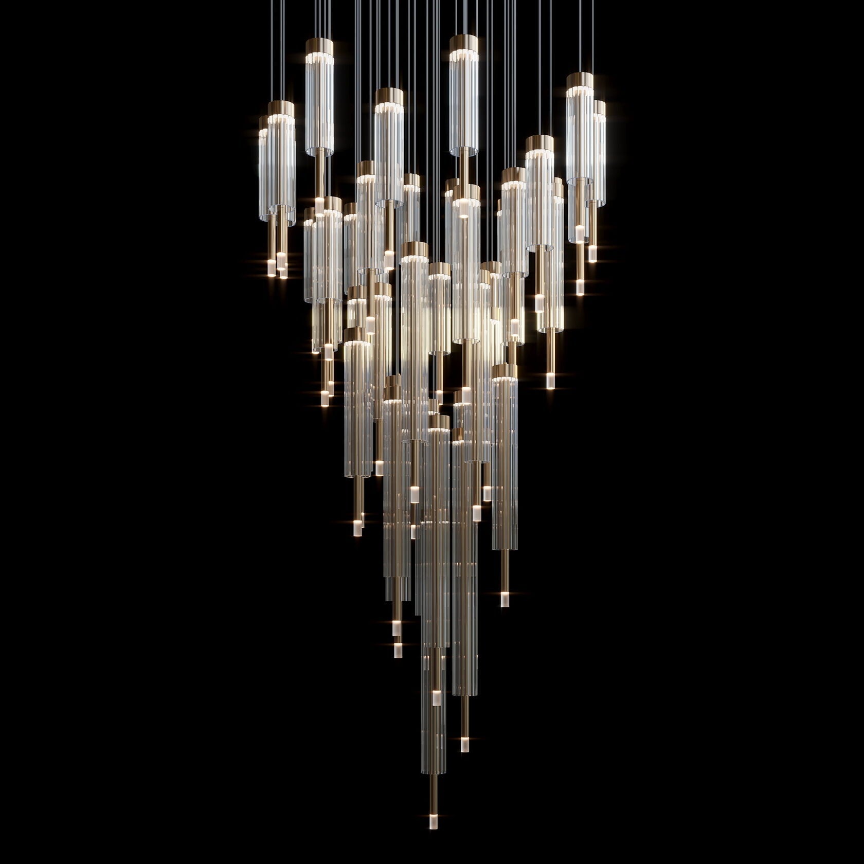 Crystal Tube Rain Chandelier