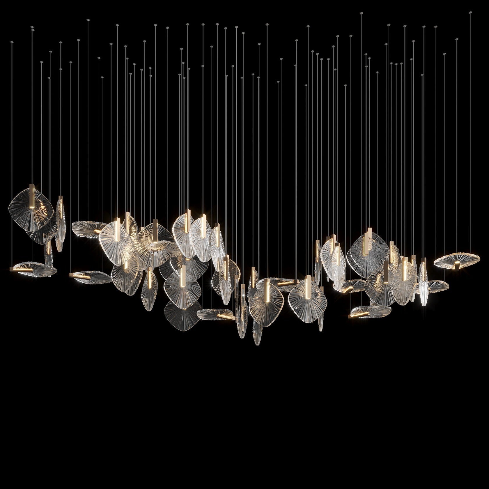 Crystal Disc Rain Chandelier