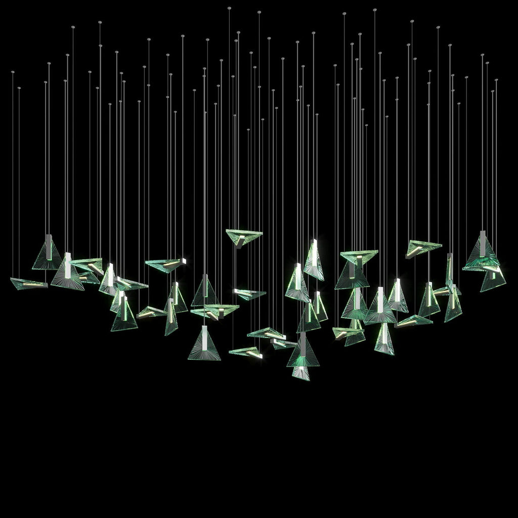 Green Prism Kite Chandelier