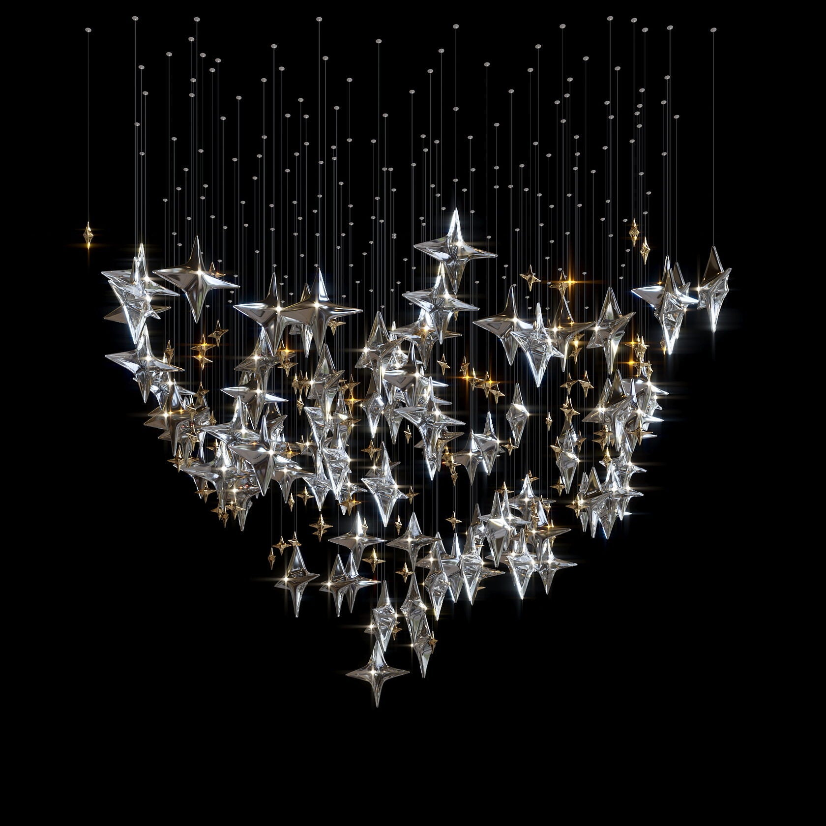 Crystal Star Constellation Chandelier