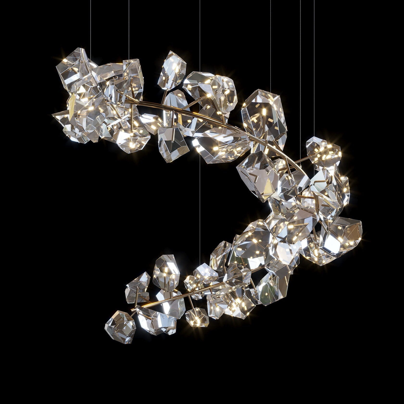 Crystal Gem Cluster Chandelier