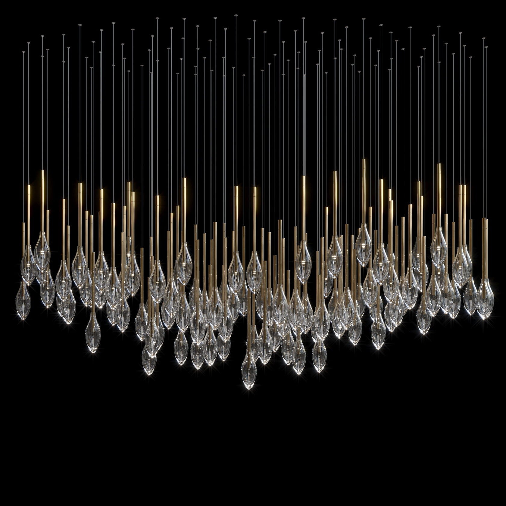 Crystal Raindrop Reed Chandelier