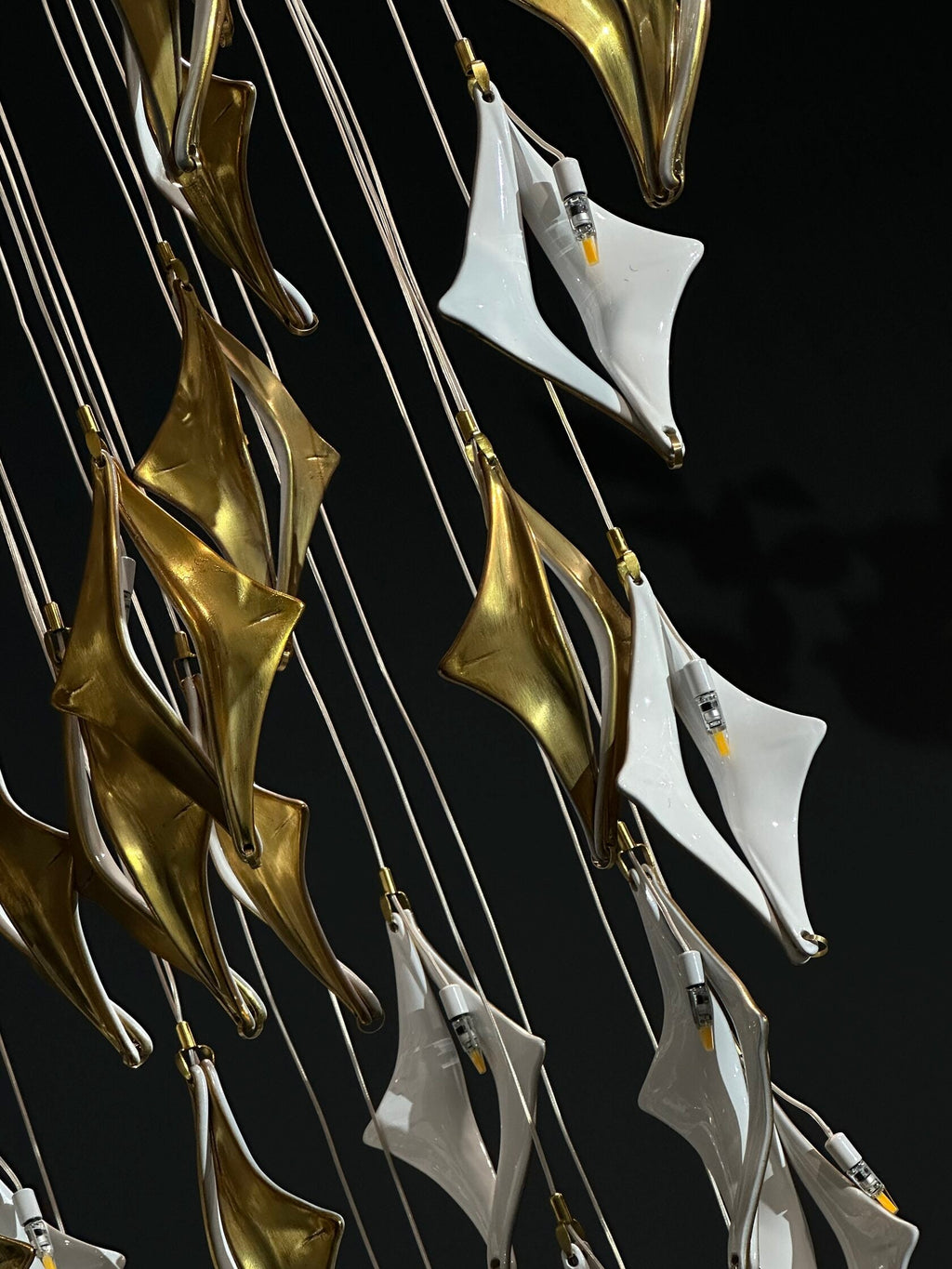 Black Gold Diamond Cascade Chandelier
