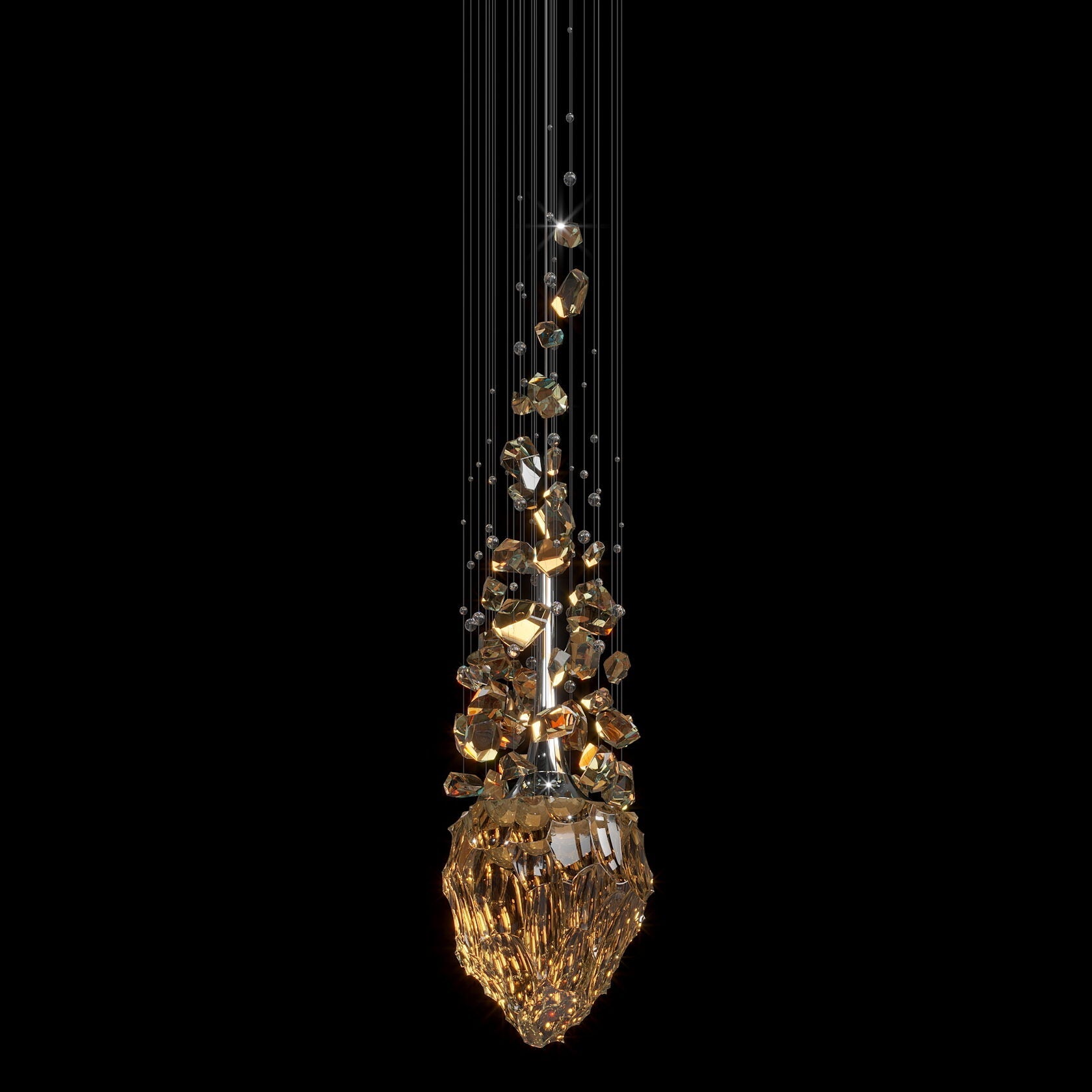 Amber Crystal Geyser Chandelier