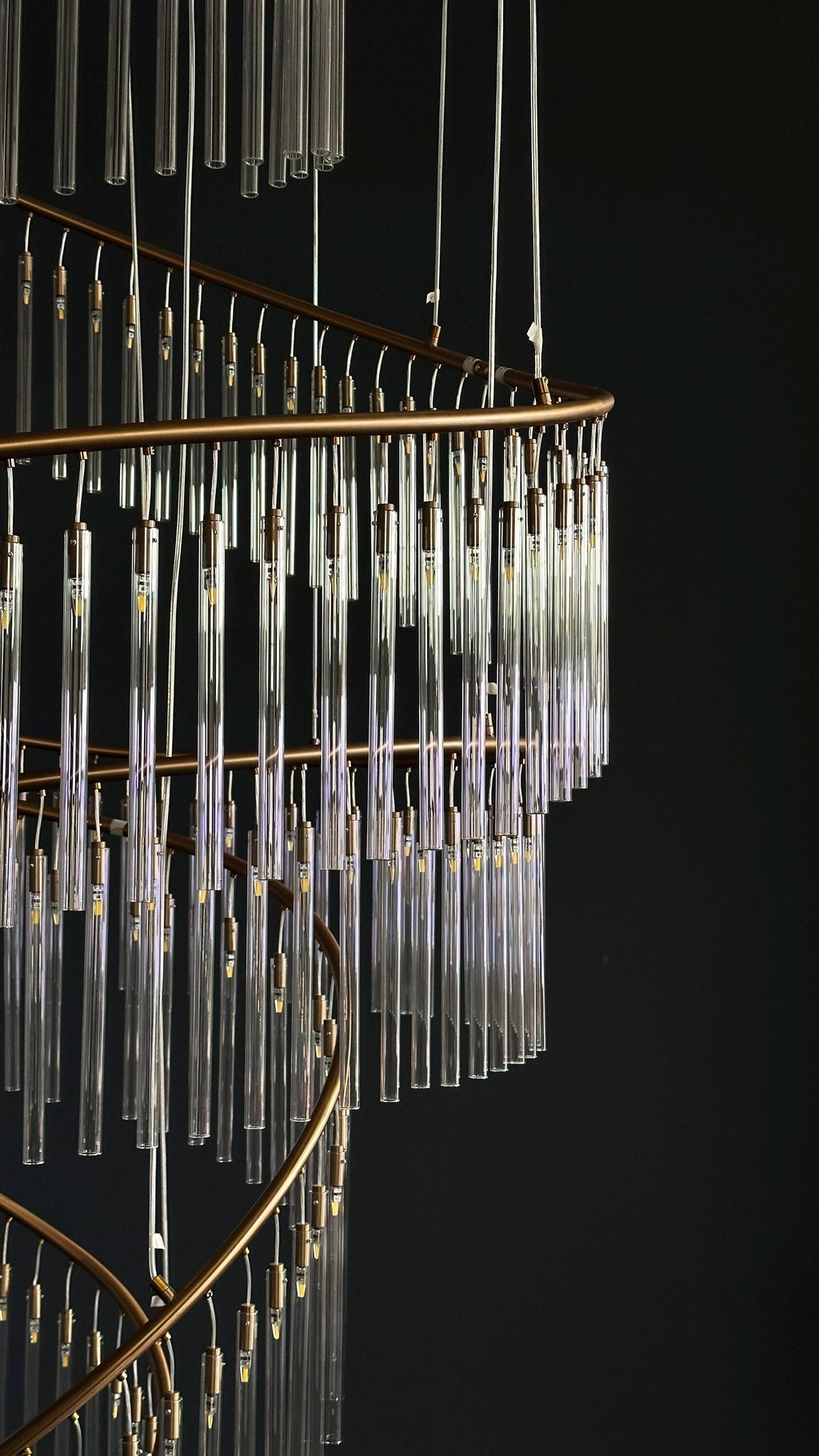 Spiral Crystal Ribbon Chandelier