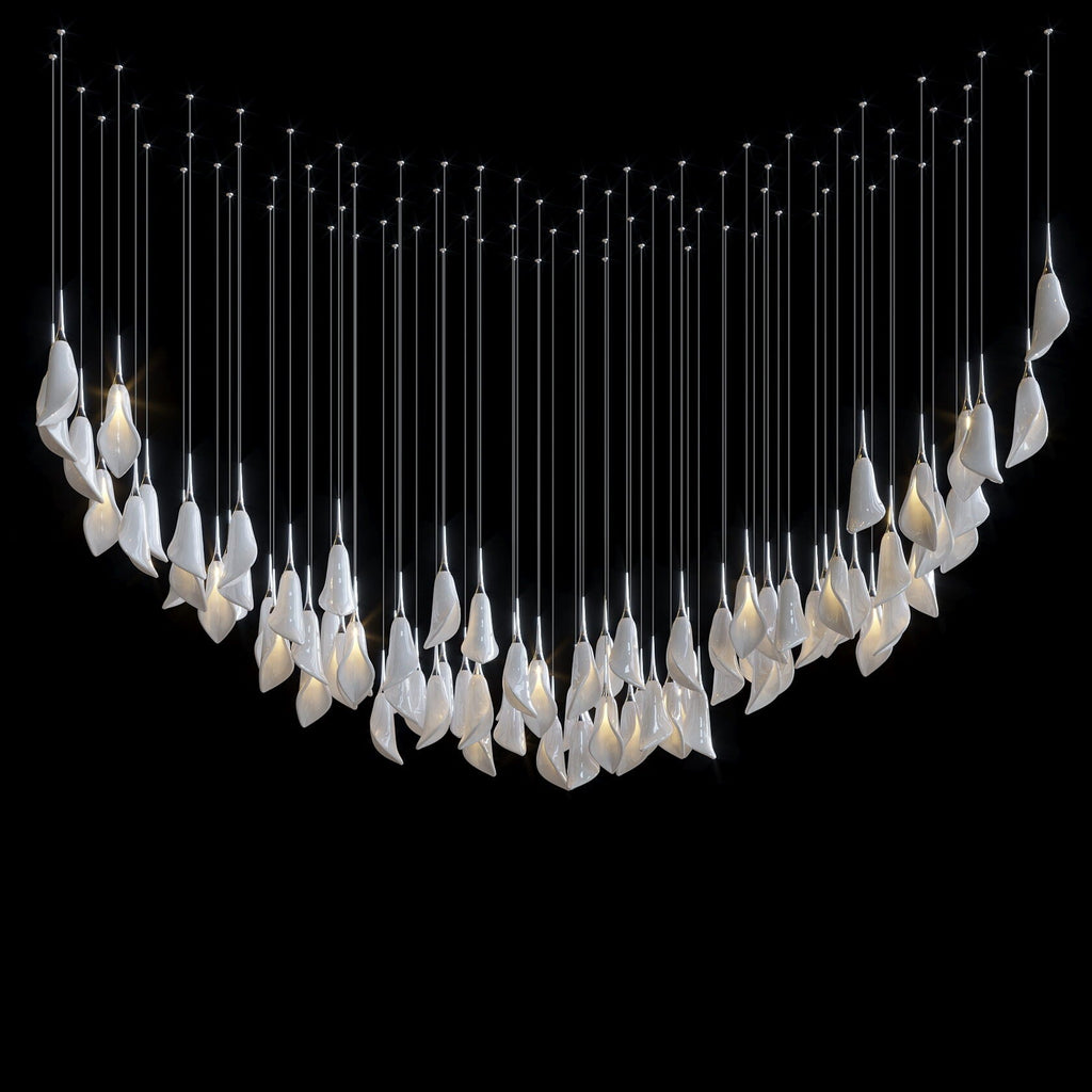 White Petal Drop Chandelier